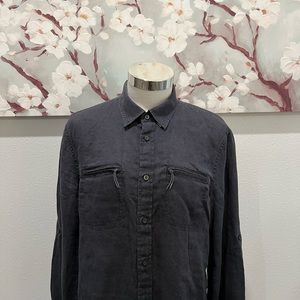 A/X Armani Exchange Long Sleeve Men's L Blue ￼ Linen Shirt